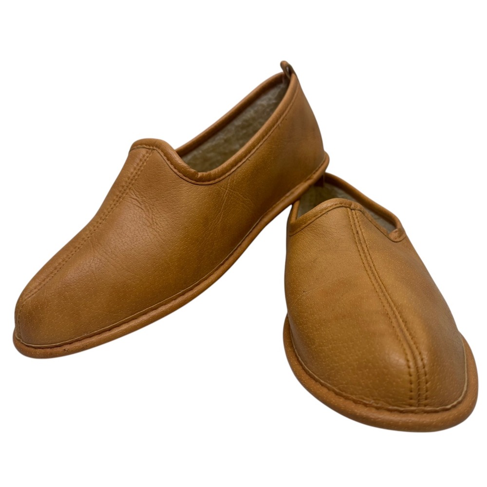 Vintage Kinsman Mens House Slippers Size 11 Brown Faux Leather Loafers #7828 USA